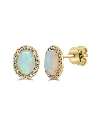 Sabrina Designs 14K 1.13 Ct. Tw. Diamond & Opal Earrings
