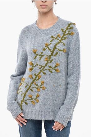 Baziszt Crewneck Sweater With Raised Embroidery size L