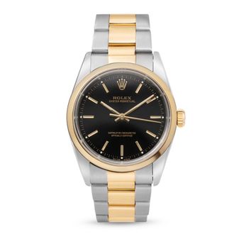 Rolex Pre-owned Rolex Oyster Perpetual Automatic Chronometer Black Dial Unisex Watch 14203 BKSO