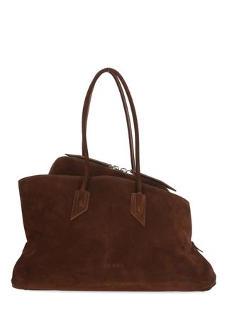 The Attico Brown Suede La Passeggiata Shoulder Bag