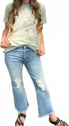 Sneak Peek Lets Go Out Kick Flare Denim Jeans In Blue