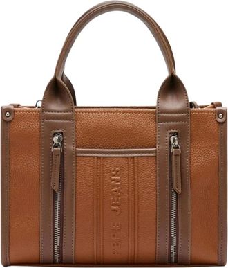 Pepe Jeans London Tassen, Dames, Bruin, ONE Size, Leer, Handtas van kunstleer