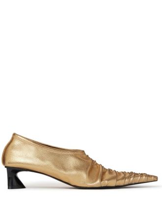 Stella McCartney Elsa 40mm metallic-finish pumps - women - Other fibres - 35.5 - Gold