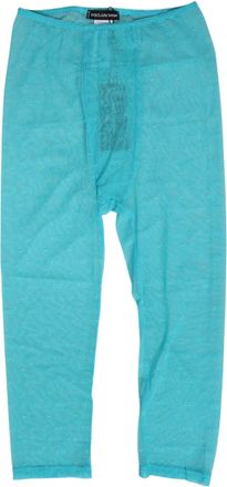 Dolce & Gabbana Womens Light Blue Logo Lace Tight Midi Trouser Underwear Nylon Elastane