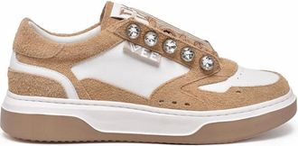 Emanuelle Vee Emanuelle Vee Suede Jewel Sneakers - White/Beige