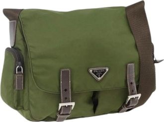 Prada Pre-owned Cross Body Bags, female, Green, Size: ONE SIZE Pre-owned Vintage Nylon Cross Body Bag
