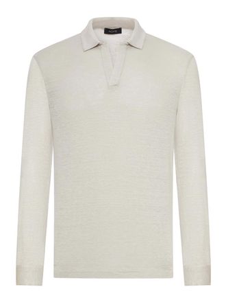 Nome Long-Sleeved Linen Polo Shirt
