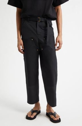 sacai Carhartt WIP Duck Canvas Carpenter Pants in Black at Nordstrom, Size 3