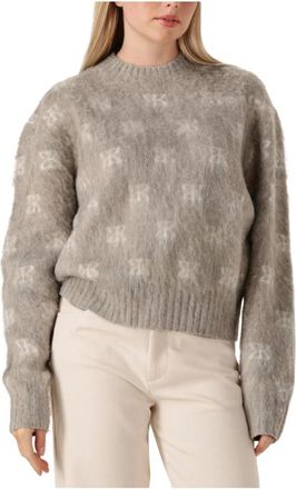 Arma Alyssa Geborstelde Knit - Dames - Ronde hals truien - Beige - M - Polyester - Truien & Vesten