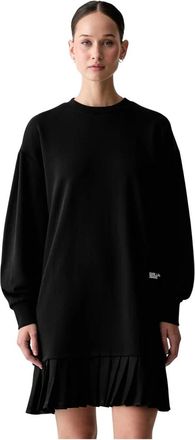Karl Lagerfeld Kleedjes, Dames, Zwart, XS, Katoen, Oversized gebreide minirok