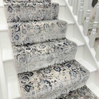 Runrug Stair Runner Carpet - Soft & Comfortable, 0.43 Inch - Castilla in Pale Grey | Size: 66 cm x 540 cm