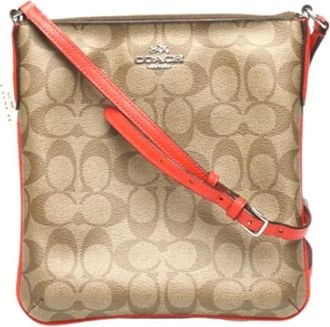 Coach Pre-owned Canvas shoulder-bags - Dames - Vintage Schoudertas - Bruin - ONE Size - Leer - Vintage