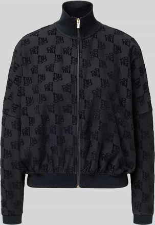 HUGO BOSS Oversized Sweatjacke aus Baumwoll-Mix Modell TERRYMONOGRAM_JACKET in Black, Größe XL