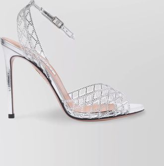 Aquazzura heeled sandals with ankle strap and rhinestone embellishments