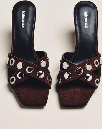 Lola Cruz Studded Mule Heels