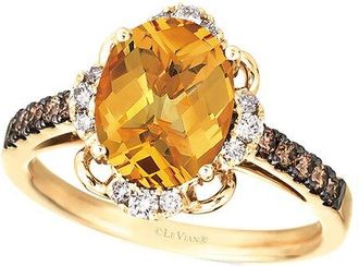 Le Vian 14K 2.90 Ct. Tw. Diamond & Citrine Half-Eternity Ring