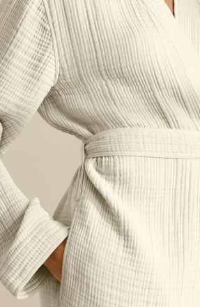 Boll & Branch Dream Rib Organic Cotton Robe in Mist at Nordstrom, Size Xx-Large