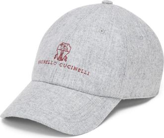 Brunello Cucinelli Grey Logo Baseball Cap