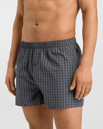 Hanro Mens Fancy Woven Cotton Boxers