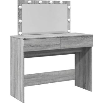 vidaXL Tocador Con Luces Led Color Gris Sonoma 100x40x120 Cm Vidaxl