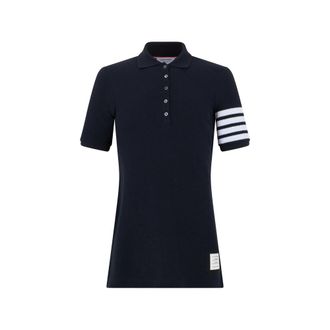 Thom Browne Textured Pique 4-bar Mini Polo Dress