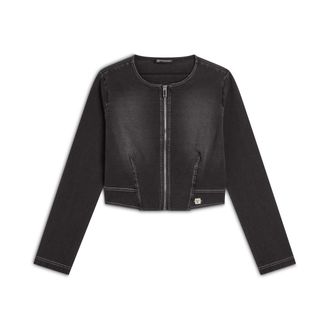 Freddy Giacca corta con zip da donna in jersey effetto denim