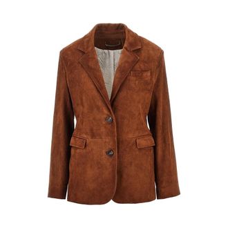Golden Goose Robyn suede leather single-breasted jacket Woman 40
