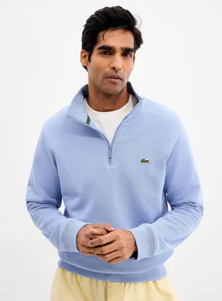 Lacoste Mens Terry-lined mock-neck sweatshirt