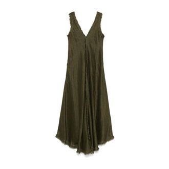 P.A.R.O.S.H. Maxi Dresses, female, Green, Size: S Fern Green Linen Bleach Dress
