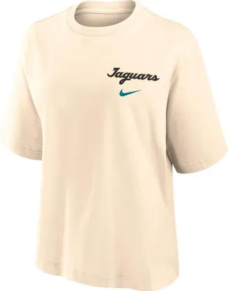 Nike Jacksonville Jaguars Rivalries Collection Boxy Nike Womens NFL T-Shirt in Brown | 01CM15A9N-MCF