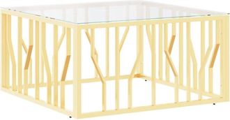 vidaXL Vidaxl - Coffee Table Gold 80x80x40 cm Stainless Steel and Glass