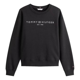 Tommy Hilfiger Sweatshirts, female, Black, Size: 2XS Logo Crewneck Sweatshirt