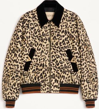 Valentino Bomber Valentino In Drap Di Lana Con Vgold Su Tasche Laterali Uomo ANIMALIER 46