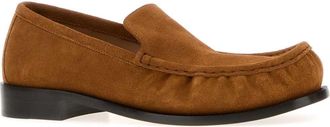 Dries Van Noten Mens Camel Suede Loafers Tan Mocassini