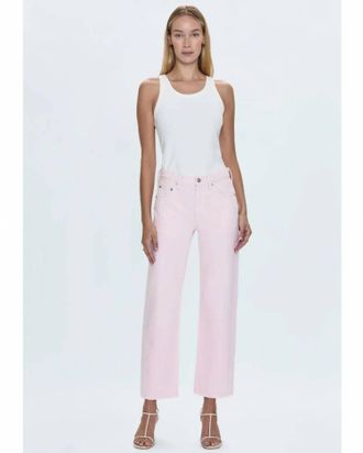 Pistola Denim Lexi Mid Rise Bowed Straight Jeans In Blush