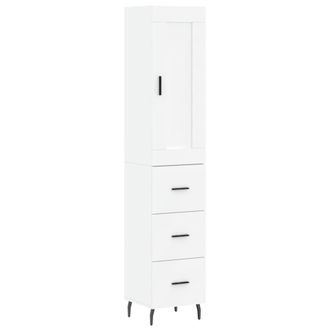 Berkfield Home Highboard White 34.5x34x180 cm Engineered Wood