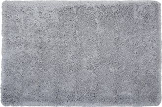 Beliani Beliani - Alfombra Peluda Gris Claro De Pelo Largo 140 X 200 Cm Rectangular Con Mechones De Algod&oacute;n Cide