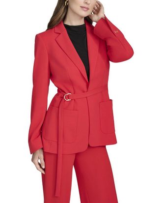 Halston Heritage Belted D-Ring Blazer