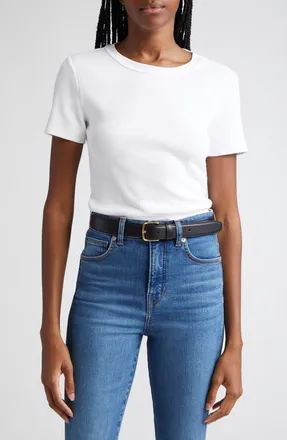 Veronica Beard Pruitt Cotton T-Shirt in White at Nordstrom, Size Medium