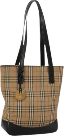 Burberry Pre-owned Tote Bags, female, Beige, Size: ONE SIZE Pre-owned Canvas Tote