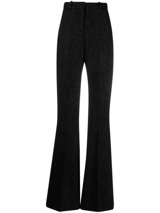 Balmain striped wool-blend flared trousers - women - Virgin Wool/Polyamide/Polyester/Viscose/Cotton - 38 - Black