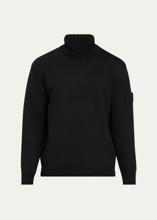 Stone Island Mens Cotton Ribbed Turtleneck Sweater