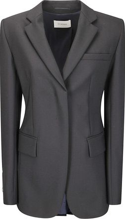 Sportmax Soft Wool Jacket With Front Button Closure And Contrasting Cuff Details