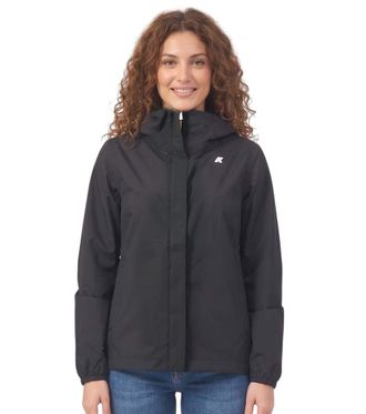 K-Way Black Logo Hood Jacket