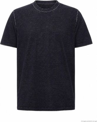 Fabrizio Del Carlo Black Round Neck Cotton Casual T-Shirt