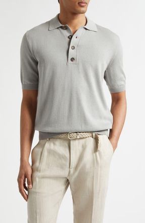 Eleventy Cotton & Cashmere Polo in 80 Clay at Nordstrom, Size Xxx-Large