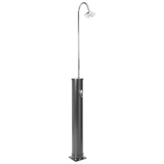 Beliani Ducha Solar Independiente De Exterior Pvc Con Energ&iacute;a Solar Negro Juanillo