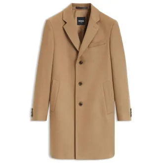 BOSS Slim-fit formal wool coat with cashmere