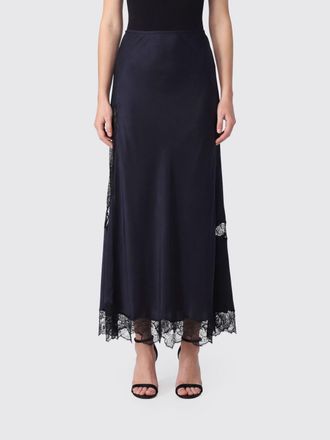 Isabel Marant Gonna midi A-line in seta con inserti in pizzo ricamato