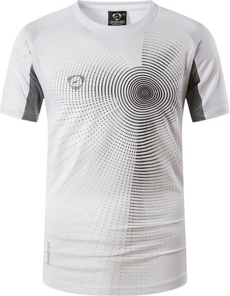 Jeansian Men Sport T-Shirt Short Sleeve Tennis Golf Bowling Tee Shirt Top LSL013 WhiteGray XL